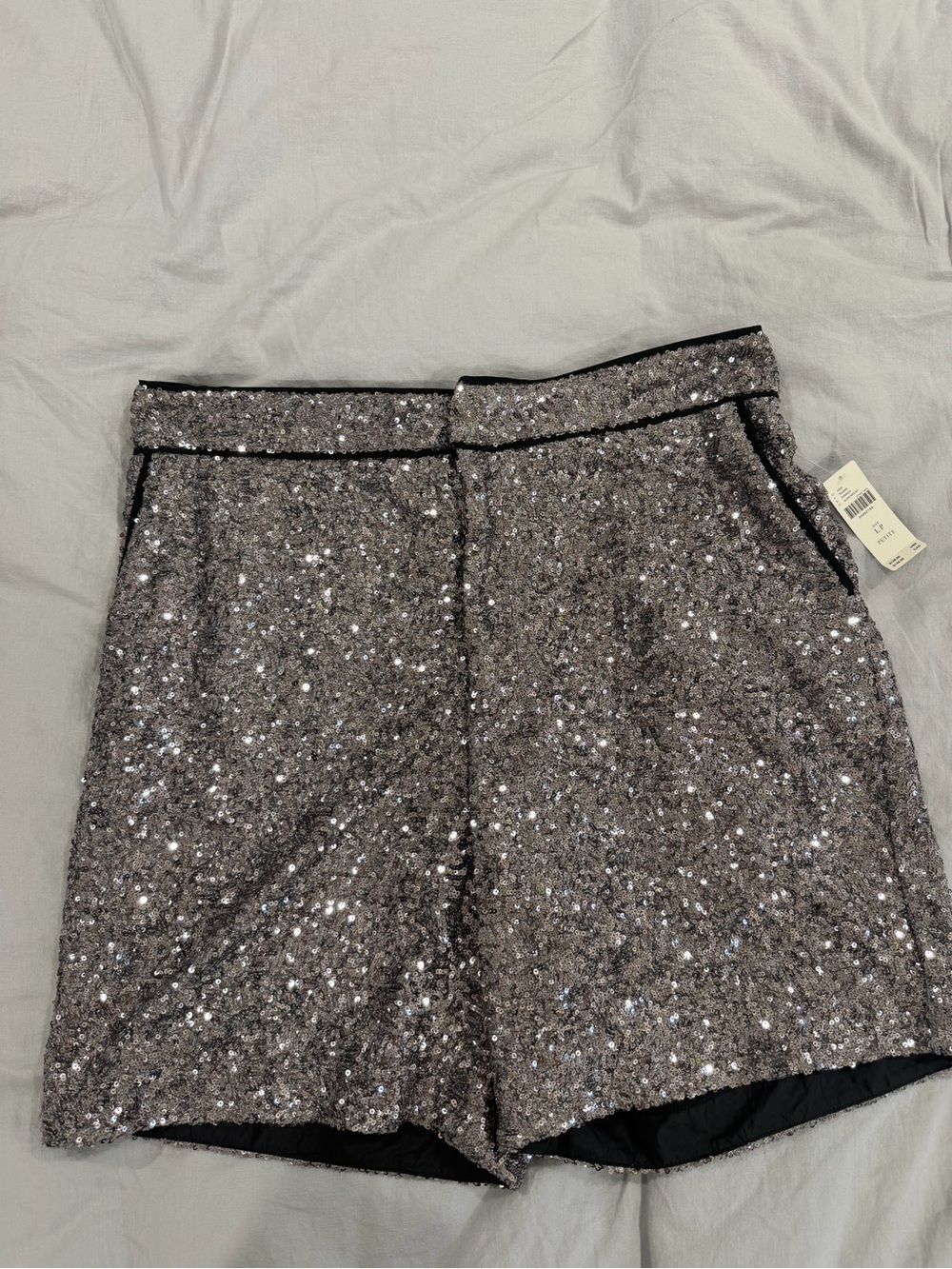 Anthropologie Silver Sequin Women’s Shorts Size LP